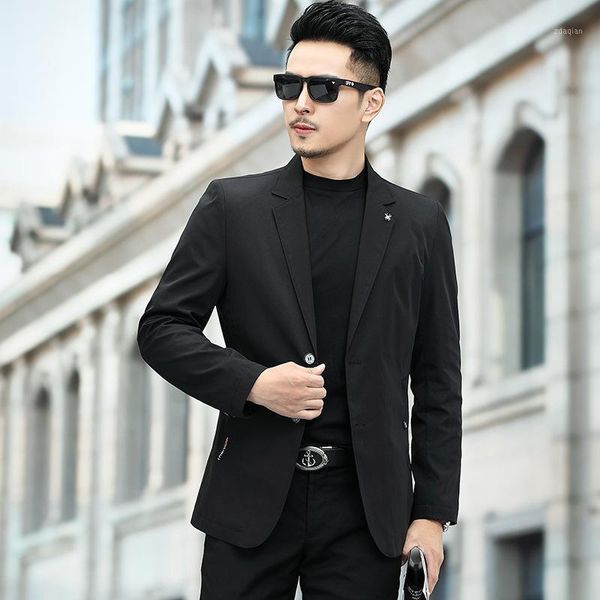 

men's suits & blazers 2021 suit non ironing casual small coat fashion bianxi men clothing, White;black