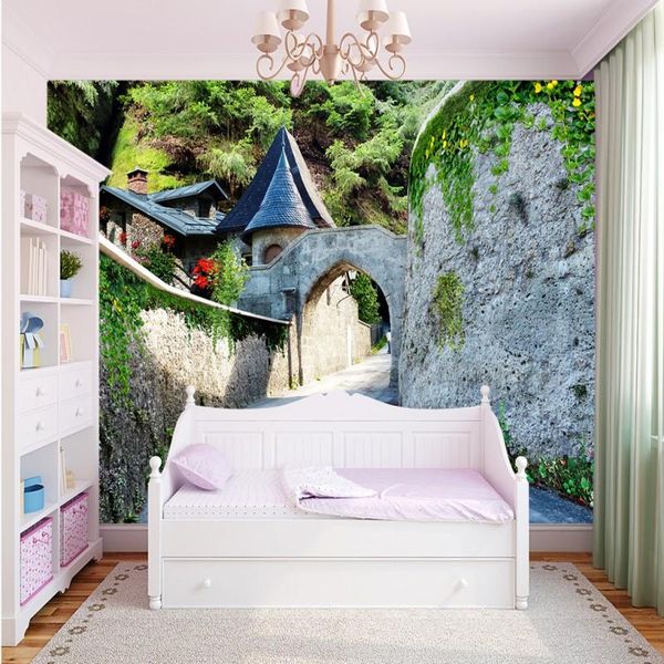 

wallpapers drop custom po wallpaper european style beautiful castle gate landscape el mural