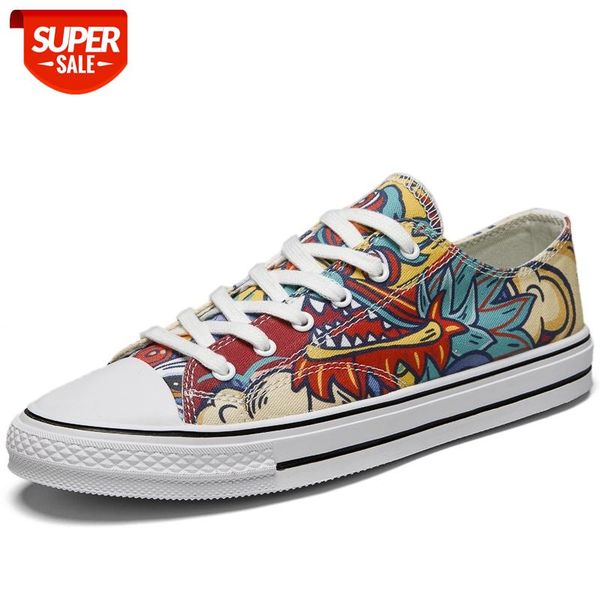 

fashion graffiti canvas shoes men shoes lightweight flats summer lace up outdoor causal male footwear sneakers #ur6e