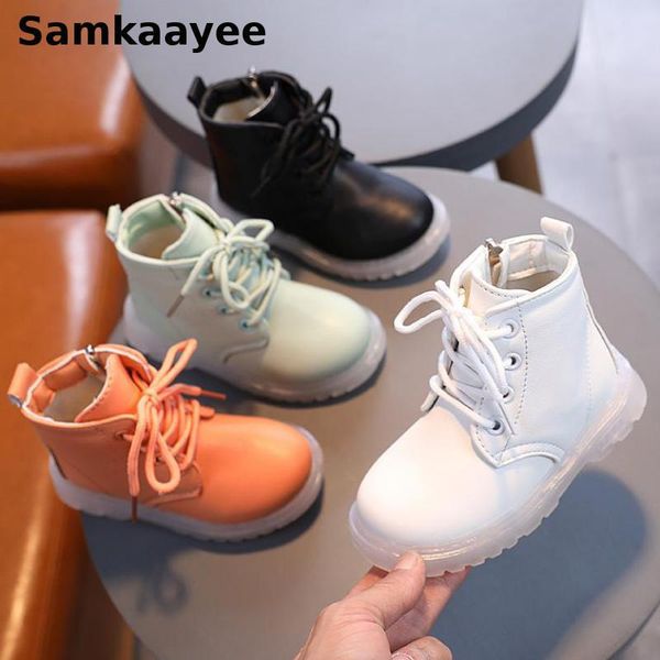 

boots 0-8y children spring autumn baby girls boys boats ankle shoes toddler lace-up solid non-slip high sneakers s29, Black;grey