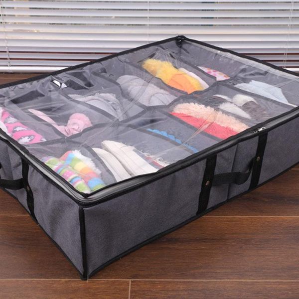 

clothing & wardrobe storage sock rangement with ziper clear cover foldable under bed organizer home shoes box livingroom container bag