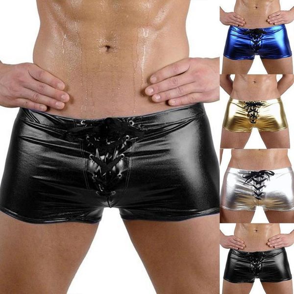 

fashion club men lace up lakleer boxers under shorts, Black;white