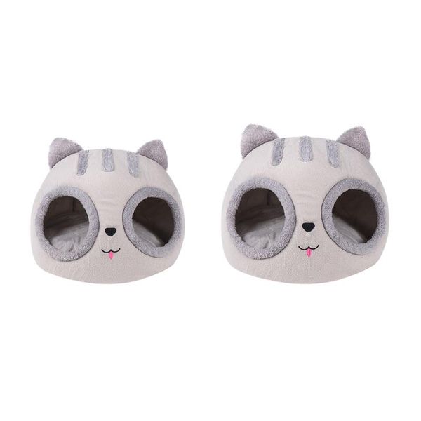 

cat beds & furniture warmer pet nest bed portable kennel house semi-closed detachable kitty shaped pets tent soft plush sponge home for smal