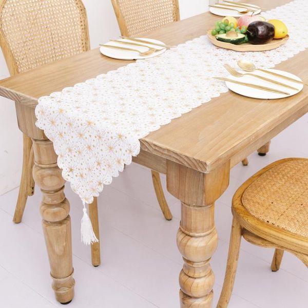 

table cloth merry christmas bronzing decoration runner print flag