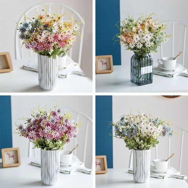 

decorative flowers & wreaths artificial holding decor simulation daisy flower autumn peacock fence arrangement festival place potted
