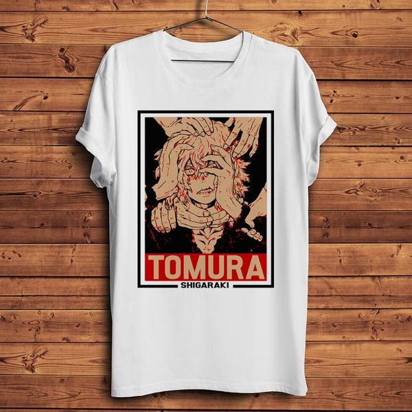 

men's t-shirts my hero academia villain shigaraki tomura funny anime tshirt men white casual short t shirt manga mha streetwear tee, White;black