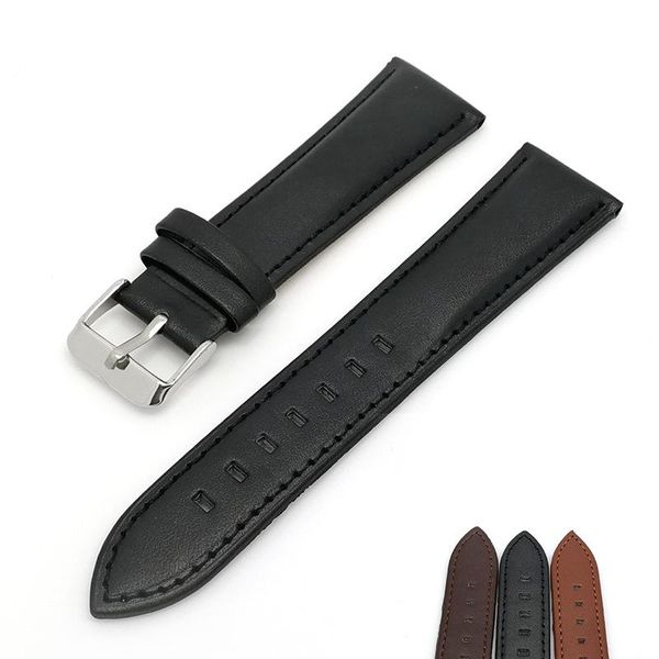 

watch bands watchbands genuine leather strap accessories 20mm 22mm men & women brown band, Black;brown