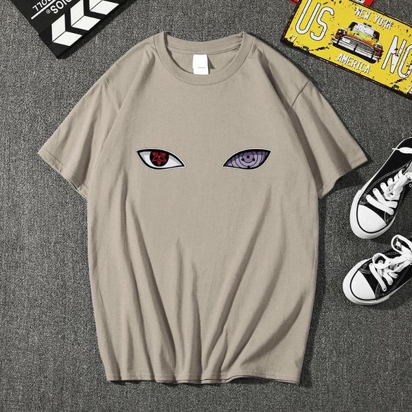 

men's t-shirts harajuku anime t shirt uchiha uzumaki hatake eyes printing t-shirt hip hop streetwear tshirt 2021 arrival tee, White;black