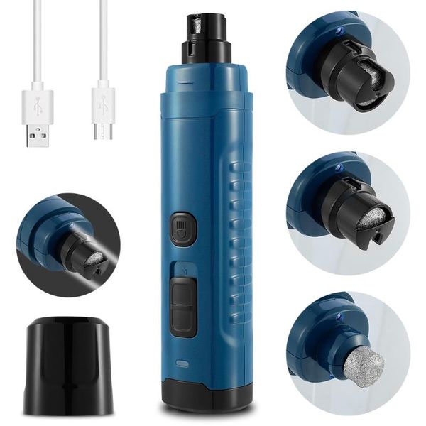 

dog grooming 2021 est nail grinder with 2 led light - [enhanced 4.8v motor 3x more powerful] 2-speed rechargeable electric pet trimmer