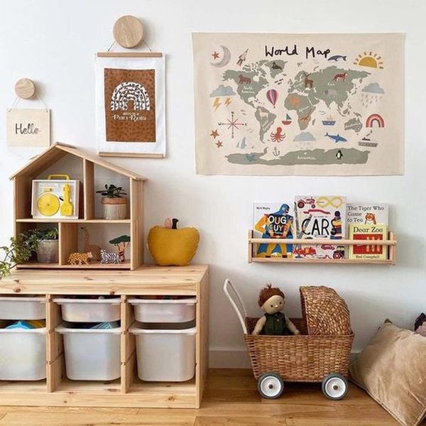 

tapestries kids cartoon wall tapestry boho decor ins cute drawing baby room blanket