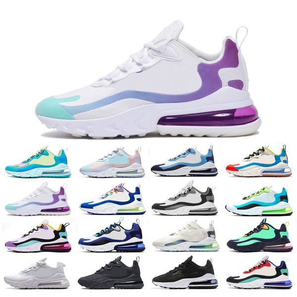 

original react running shoes man woman triple white bauhaus oracle aqua bubble electro green cream blue bright violet purple easter size 36-