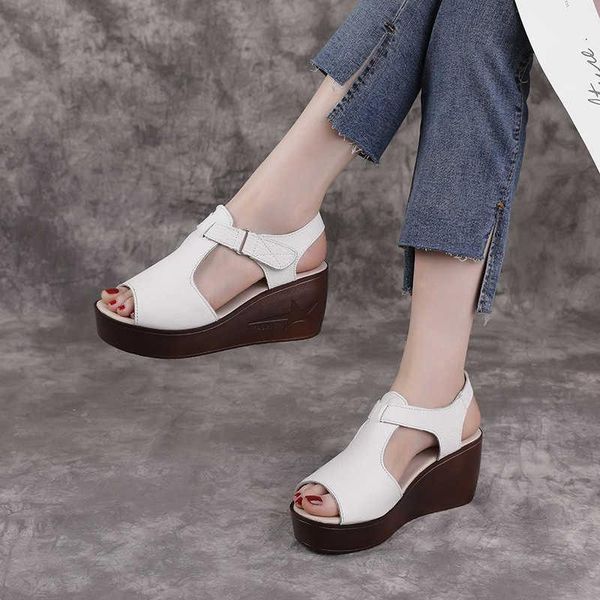

dress shoes 2021 summer sandals women's high thick bottom muffin comfortable fish mouth slope heel casual, Black