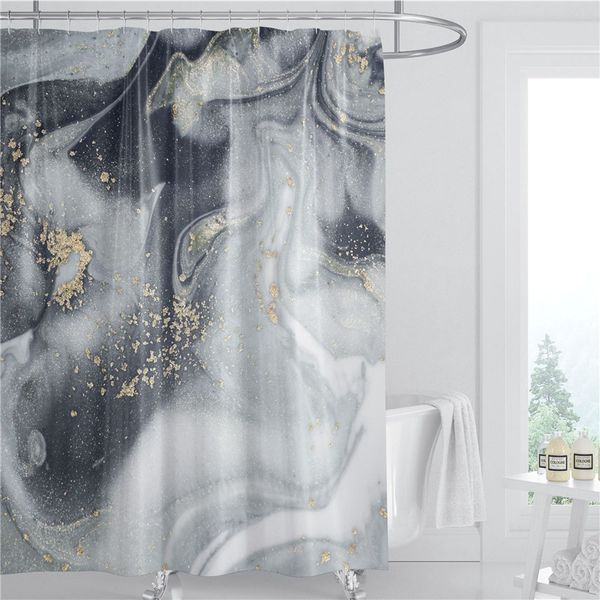 Padrão de mármore cortina de chuveiro 180cm tecido de poliéster à prova d 'água decoração do banheiro verão 3d impresso cortina de chuveiro com gancho