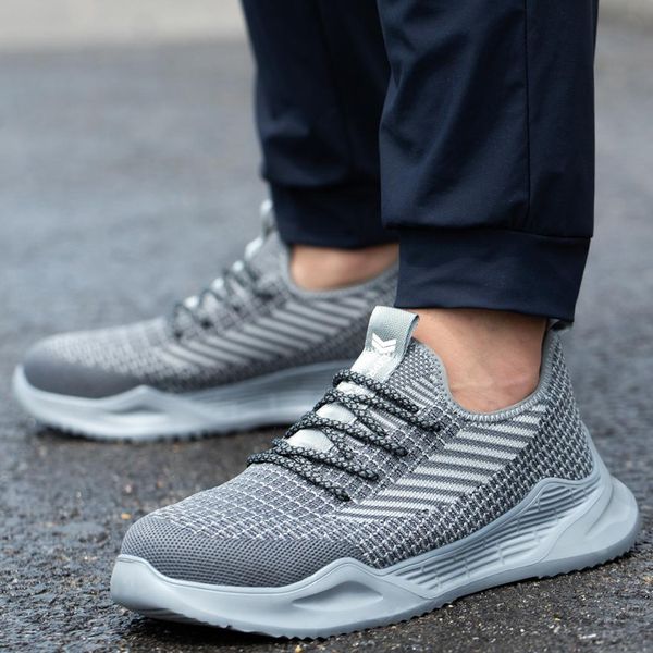 

indestructible work shoes sneakers men safety shoes with steel toe cap puncture-proof work boots safety footwear dropshipping, Black