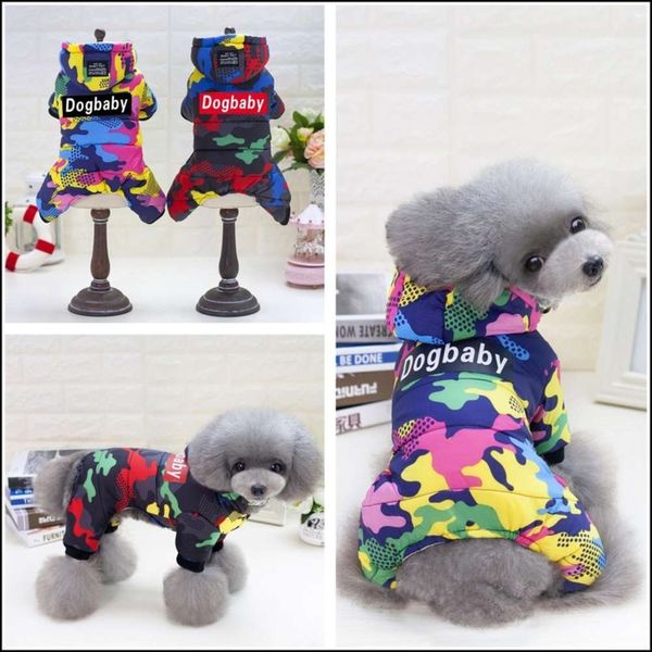 

dog autumn and winter pet clothing camouflage four leg cotton padded cloth