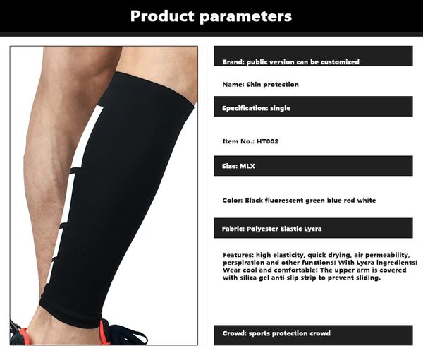 

1pcs elastic stripe sports lengthen knee pad leg sleeve anti-slip bandage compression leg warmer for men and women, White;black