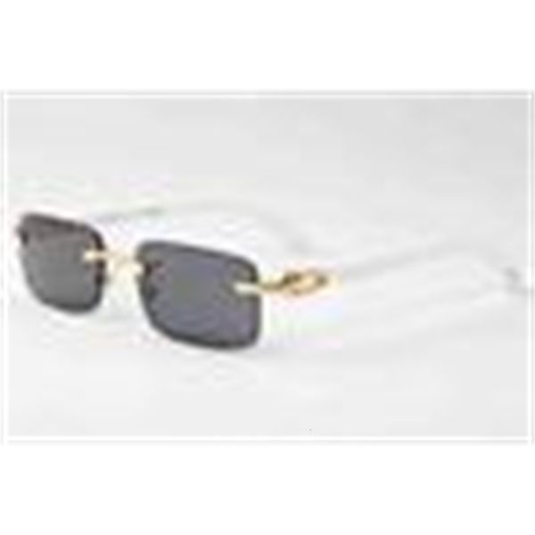 

sunglasses buffalo horn glasses fashion men sport eyeglasses decor rimless alloy frame wood legs mens de soleil, White;black
