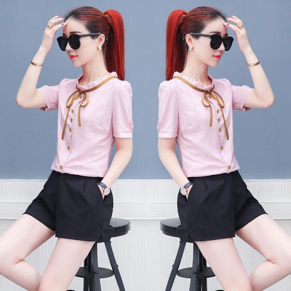 

2021 new fashion print women blouses long sleeve turn-down collar chiffon blouse shirt casual plus size elegant work shirt, White