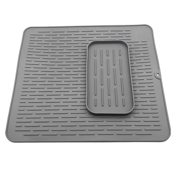 

mats & pads 2 pcs rectangular silicone placemat kitchen non-slip pad pot holder
