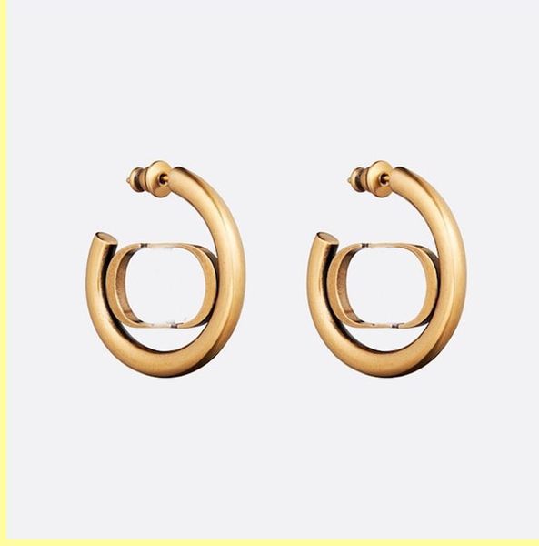 

women hoop earring jewelry luxury designers earrings designer letters d earring ornaments stud earrings necklaces with box good 21071302q, Golden;silver