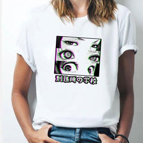 

cool summer women t shirt streetwear casual white tee japanese anime print graphic tees harajuku