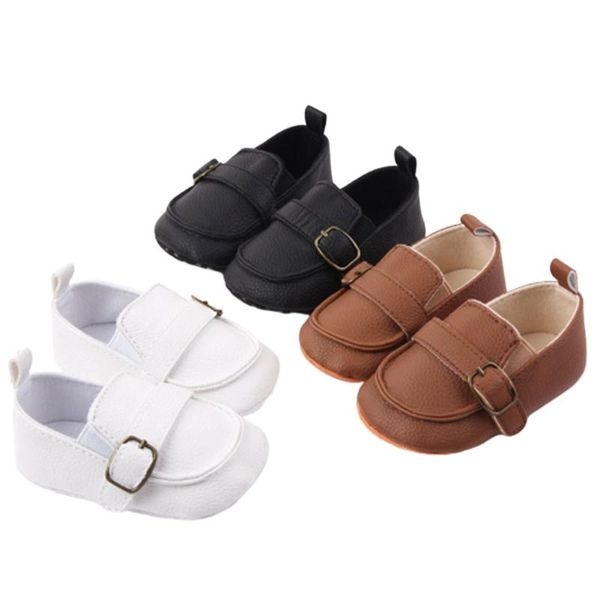 

first walkers 2021 baby walker 1pair girl boy infant cute fashion solid shoes peas pu leather soft bottom toddler