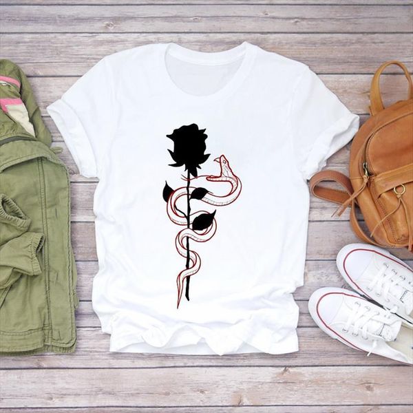 

and women flower floral mens risk fashion womens printing kawaii graphic ladies print lady female tee, White;black