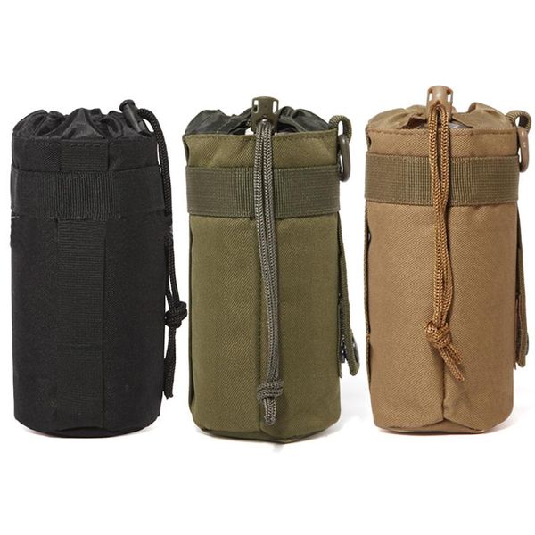 

hydration packs molle outdoor travel hiking cycling camping water bottle bag hunting climbing carrier pouch drawstring holder kettle
