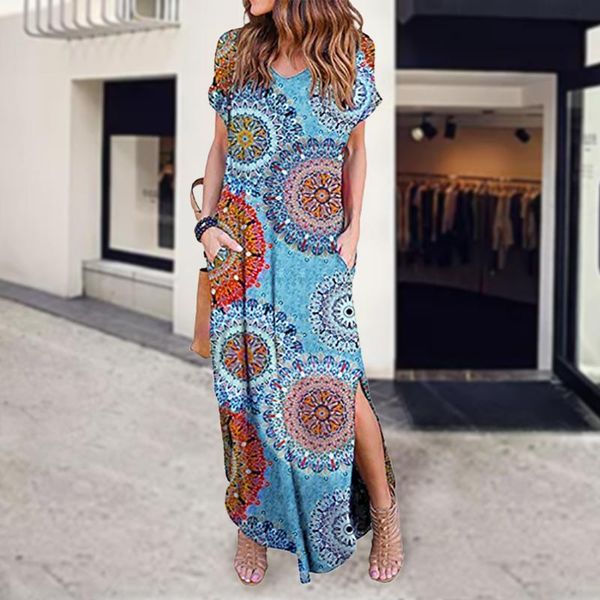

party dresses women dress summer casual boho short sleeve long elegant floral maxi for oversize 5x lady, White;black