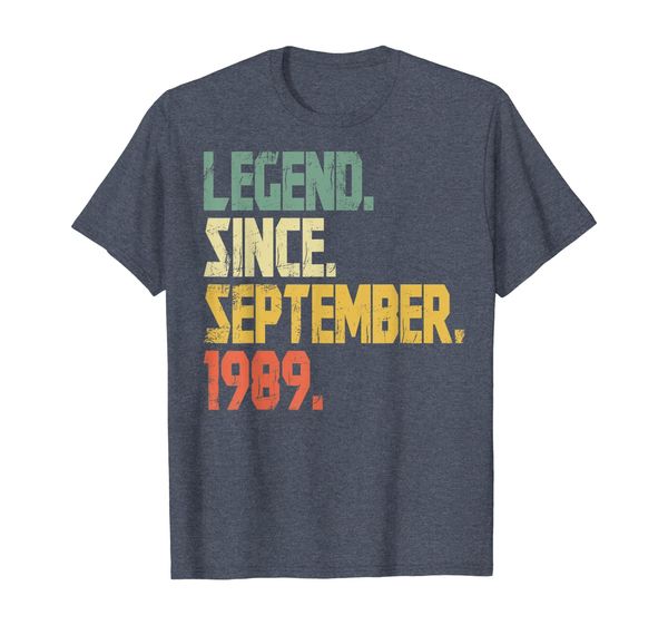 

legend since september 1989 shirt- 30 years old gifts shirt, White;black