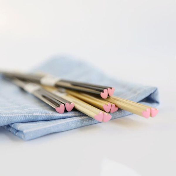 

chopsticks 1pair natural wood love heart chinese stylish light weight eco-friendly durable kitchen tableware