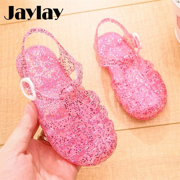 Scarpe estive per bambini Sandali con strass di cristallo per bambini Sandali con punta chiusa Anti-scivolo Cosplay Pantofole da ballo Scarpe da principessa per feste per ragazze 210226