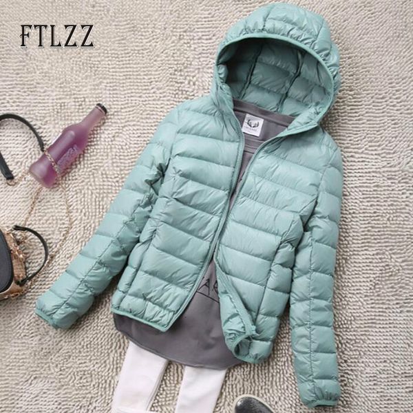 

2021 new women size plus white duck jackets autumn winter slim ultra light down coat female hooded er jacket lady parkas tex3, Black