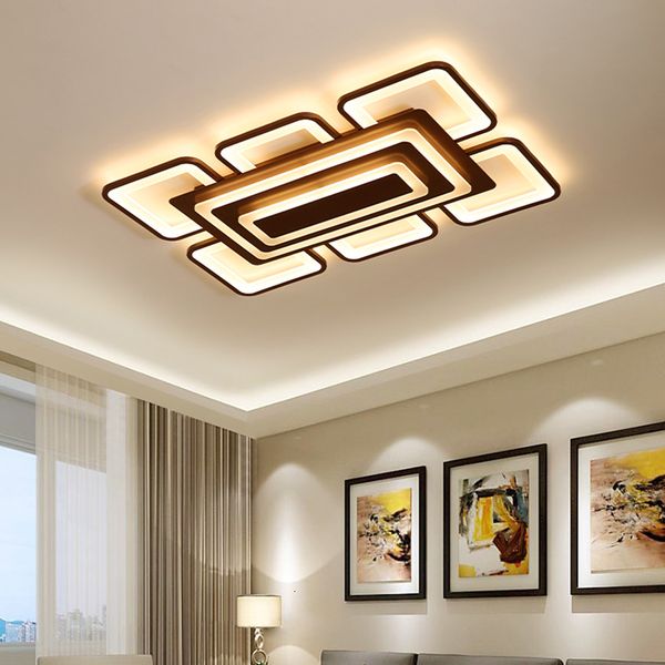 

2021 new moderno ceiling light with black remote control can be darkened lights led square rectangle lighting to room kitchen loft oi8a