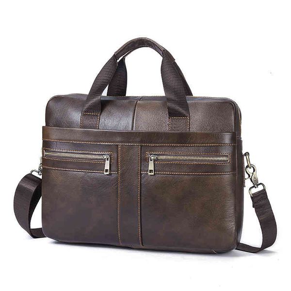 

business briefcase versatile leather bag men's portable one shoulder messenger