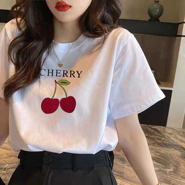 

sleeve t-shirt short 2021 summer women's white ins korean loose fashion spring