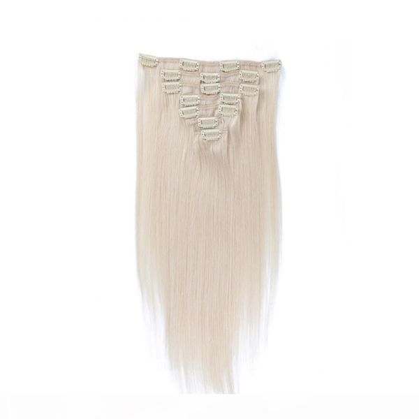 

color 60 # clip in human hair extensions blonde human hair clip in extensions 7pcs 120g platinum blonde remy human hair clip in, Black