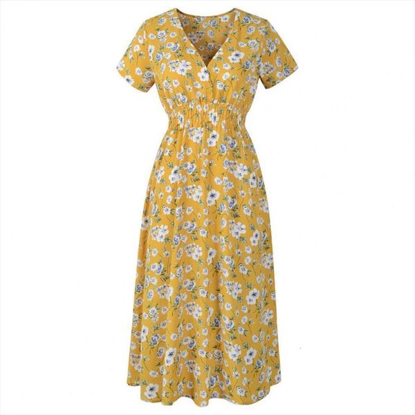 

50%floral print v neck womens dresses summer short sleeve waist tight for dating, Black;gray