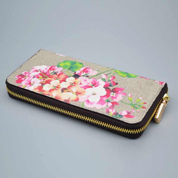 

22ss luxurys designers wallet geranium print fashion bags card holder carry around women money cards coins bag men leather purse long busine, Red;black