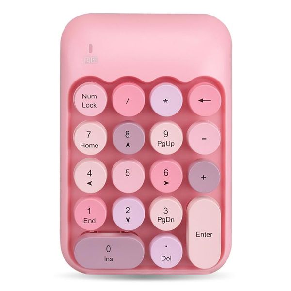 

keyboards d7yc colorful retro wireless 18 keys mini portable numeric keypad external number keyboard for lapgift girl