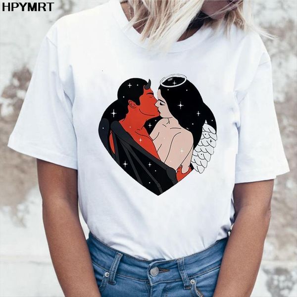 

kiss pattern print harajuku vintage womens t shirts casual fashion white clothes