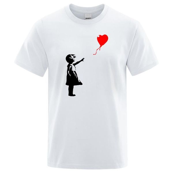

men's t-shirts 2021 summer and women's short-sleeved t-shirt shirt print harajuku anime pattern girl balloon sad casual fashion, White;black