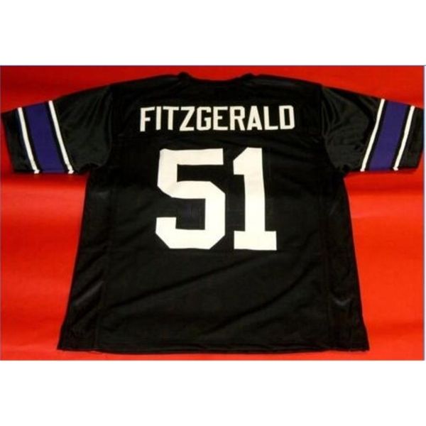 

good man youth women vintage #51 pat fitzgerald custom northwestern wildcat football jersey size s-5xl or custom any name or number jersey, Black