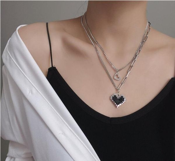 

chains trendy women titanium steel chain love necklace pendant jewelry, Silver