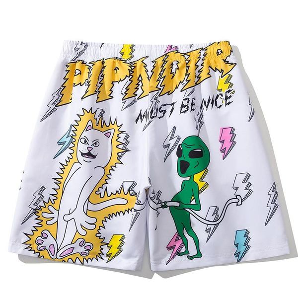 

men's shorts funny cartoon print 2021 summer male hip hop dance high street rolling harajuku beach pants casual basketball scp, White;black