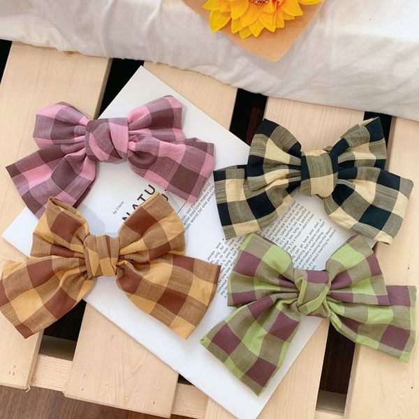 

hair accessories korean fashion linen oversized bow clip headwear ponytail simple fabric woman head flower gift