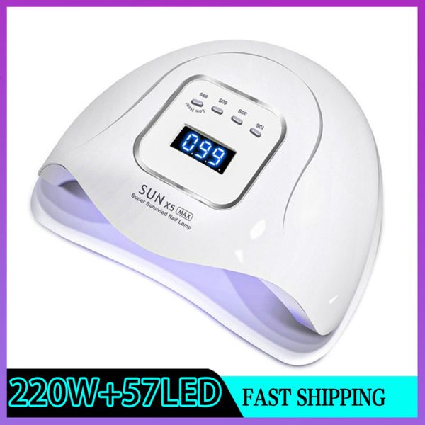 

sun x5 max led new quick dry 220w portable usb charging manicure auto professional nail gel dryer lamp
