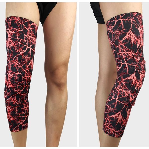 

camouflage basketball knee pads protector sports safety knee calf leg sleeve pad brace guard protective kneepad, Black;gray