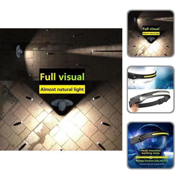 

bike lights head lamp portable head-mounted waterproof dual light sources elastic led headlight for running usb headlamp