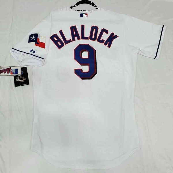 Homens homens crianças Hank Blalock em campo Jersey 6200 EUA Bordado New Baseball Jerseys